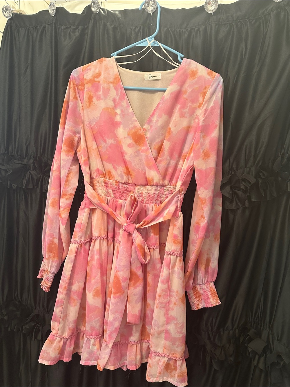Long sleeve watercolor dress